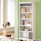 White Wooden Bookshelf Standard Shelves Included Closed Back Bookcase