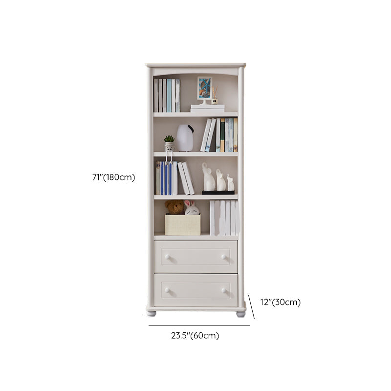White Wooden Bookshelf Standard Shelves Included Closed Back Bookcase
