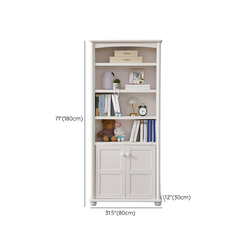 White Wooden Bookshelf Standard Shelves Included Closed Back Bookcase
