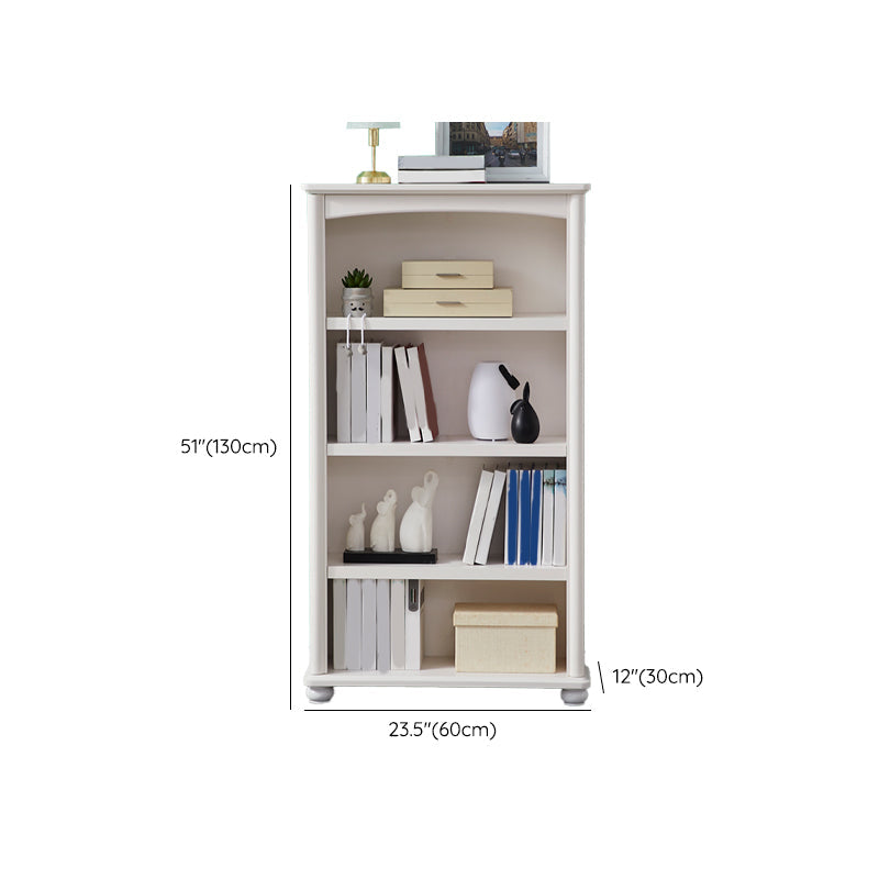 White Wooden Bookshelf Standard Shelves Included Closed Back Bookcase