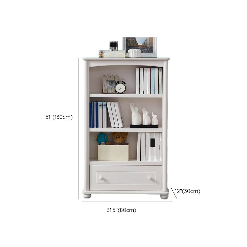 White Wooden Bookshelf Standard Shelves Included Closed Back Bookcase
