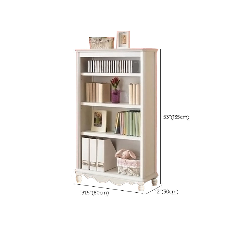 White Wooden Bookshelf Standard Shelves Included Closed Back Bookcase