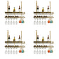 Hanging Wine Rack Holder Modern Stainless Steel Wine Rack in Gold 31"L x 12"W x 13"H Gold 4 Piece Set Clearhalo 'furn' 'furn_wine_racks' 'Furniture' 'Kitchen & Dining Furniture' 'Wine Racks' 'wine_racks' 7296435