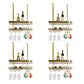Hanging Wine Rack Holder Modern Stainless Steel Wine Rack in Gold 23.5"L x 12"W x 13"H Gold 4 Piece Set Clearhalo 'furn' 'furn_wine_racks' 'Furniture' 'Kitchen & Dining Furniture' 'Wine Racks' 'wine_racks' 7296441