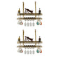 Hanging Wine Rack Holder Modern Stainless Steel Wine Rack in Gold 39"L x 12"W x 13"H Gold-White 2 Piece Set Clearhalo 'furn' 'furn_wine_racks' 'Furniture' 'Kitchen & Dining Furniture' 'Wine Racks' 'wine_racks' 7296445