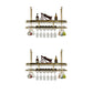 Hanging Wine Rack Holder Modern Stainless Steel Wine Rack in Gold 36"L x 11"W x 47"H Gold-White 2 Piece Set Clearhalo 'furn' 'furn_wine_racks' 'Furniture' 'Kitchen & Dining Furniture' 'Wine Racks' 'wine_racks' 7296448