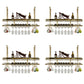Hanging Wine Rack Holder Modern Stainless Steel Wine Rack in Gold 36"L x 11"W x 47"H Gold-White 4 Piece Set Clearhalo 'furn' 'furn_wine_racks' 'Furniture' 'Kitchen & Dining Furniture' 'Wine Racks' 'wine_racks' 7296449