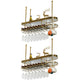 Hanging Wine Rack Holder Modern Stainless Steel Wine Rack in Gold 39"L x 12"W x 13"H Gold 2 Piece Set Clearhalo 'furn' 'furn_wine_racks' 'Furniture' 'Kitchen & Dining Furniture' 'Wine Racks' 'wine_racks' 7296456