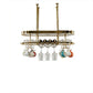Hanging Wine Rack Holder Modern Stainless Steel Wine Rack in Gold 31"L x 12"W x 13"H Gold-White 1 Piece Clearhalo 'furn' 'furn_wine_racks' 'Furniture' 'Kitchen & Dining Furniture' 'Wine Racks' 'wine_racks' 7296458