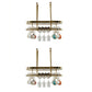 Hanging Wine Rack Holder Modern Stainless Steel Wine Rack in Gold 31"L x 12"W x 13"H Gold-White 2 Piece Set Clearhalo 'furn' 'furn_wine_racks' 'Furniture' 'Kitchen & Dining Furniture' 'Wine Racks' 'wine_racks' 7296459