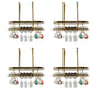 Hanging Wine Rack Holder Modern Stainless Steel Wine Rack in Gold 31"L x 12"W x 13"H Gold-White 4 Piece Set Clearhalo 'furn' 'furn_wine_racks' 'Furniture' 'Kitchen & Dining Furniture' 'Wine Racks' 'wine_racks' 7296460