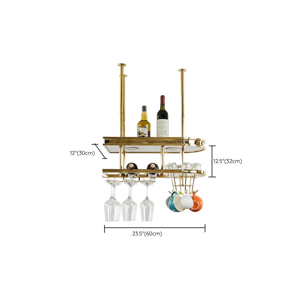 Hanging Wine Rack Holder Modern Stainless Steel Wine Rack in Gold Clearhalo 'furn' 'furn_wine_racks' 'Furniture' 'Kitchen & Dining Furniture' 'Wine Racks' 'wine_racks' 7296461
