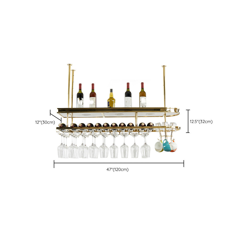 Hanging Wine Rack Holder Modern Stainless Steel Wine Rack in Gold Clearhalo 'furn' 'furn_wine_racks' 'Furniture' 'Kitchen & Dining Furniture' 'Wine Racks' 'wine_racks' 7296464