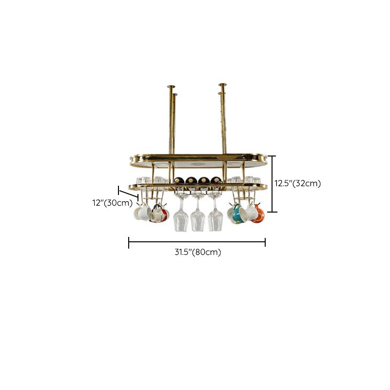 Hanging Wine Rack Holder Modern Stainless Steel Wine Rack in Gold Clearhalo 'furn' 'furn_wine_racks' 'Furniture' 'Kitchen & Dining Furniture' 'Wine Racks' 'wine_racks' 7296465