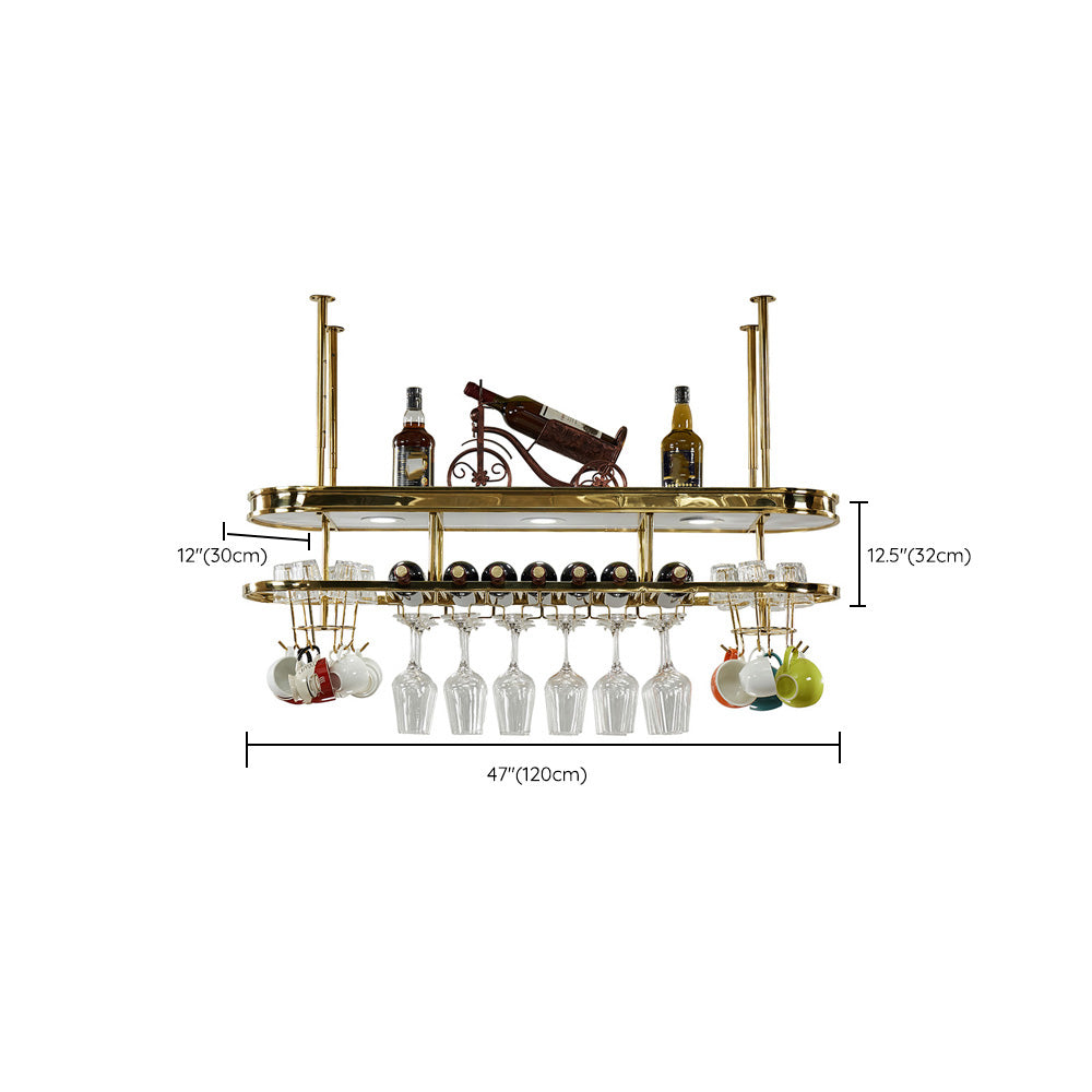 Hanging Wine Rack Holder Modern Stainless Steel Wine Rack in Gold Clearhalo 'furn' 'furn_wine_racks' 'Furniture' 'Kitchen & Dining Furniture' 'Wine Racks' 'wine_racks' 7296467