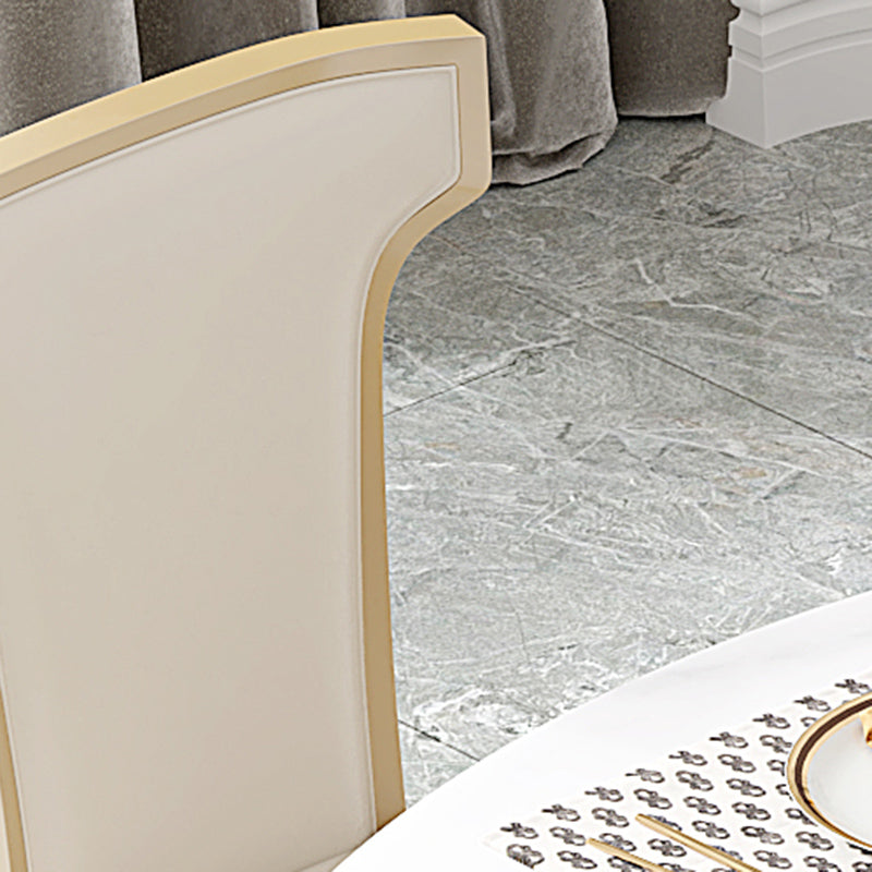 現代の1/2/5/7ピース家具丸い石のダイニングセットホワイト