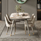 Extendable Sintered Stone Dining Table with Upholstered Chairs Set for Kitchen