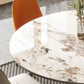 Extendable Sintered Stone Dining Table with Upholstered Chairs Set for Kitchen