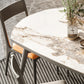Extendable Sintered Stone Dining Table with Upholstered Chairs Set for Kitchen