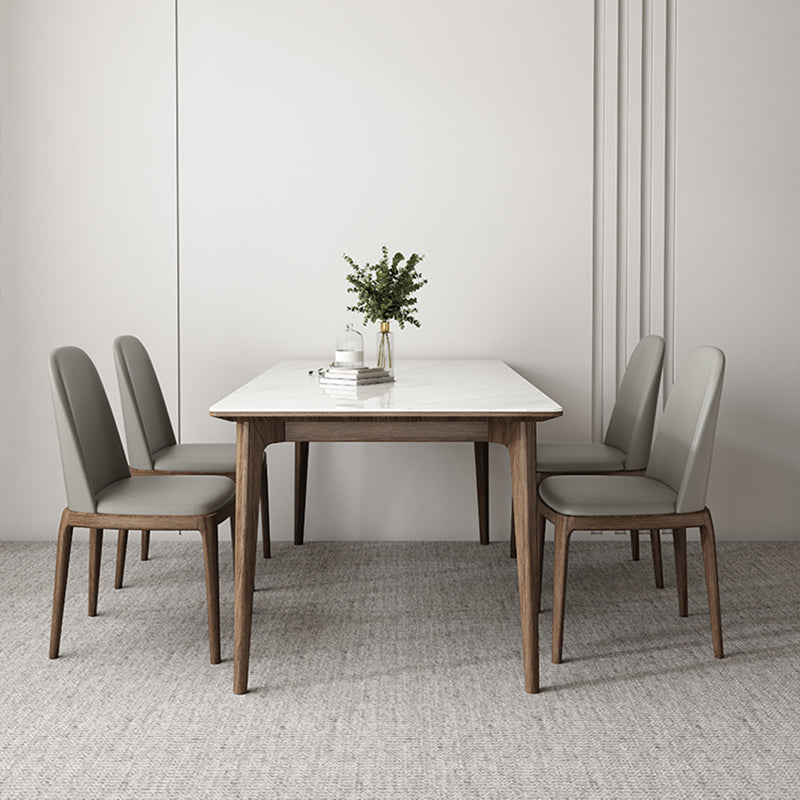 Contemporaneo 1/4/5/7 pezzi sala da pranzo set mobili rettangolo in pietra in bianco