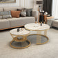 Slate Coffee Table Round Nesting Coffee Table Set with Storage White-Gold Gold Clearhalo 'Coffee & Accent Tables' 'Coffee Tables' 'coffee_tables' 'furn' 'furn_coffee_tables' 'Furniture' 'Living Room Furniture' 7296621