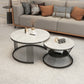 Slate Coffee Table Round Nesting Coffee Table Set with Storage Clearhalo 'Coffee & Accent Tables' 'Coffee Tables' 'coffee_tables' 'furn' 'furn_coffee_tables' 'Furniture' 'Living Room Furniture' 7296624