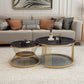 Slate Coffee Table Round Nesting Coffee Table Set with Storage Black Gold Clearhalo 'Coffee & Accent Tables' 'Coffee Tables' 'coffee_tables' 'furn' 'furn_coffee_tables' 'Furniture' 'Living Room Furniture' 7296625
