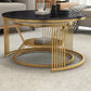 Slate Coffee Table Round Nesting Coffee Table Set with Storage Clearhalo 'Coffee & Accent Tables' 'Coffee Tables' 'coffee_tables' 'furn' 'furn_coffee_tables' 'Furniture' 'Living Room Furniture' 7296631