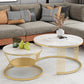 Slate Coffee Table Round Nesting Coffee Table Set for Living Room Clearhalo 'Coffee & Accent Tables' 'Coffee Tables' 'coffee_tables' 'furn' 'furn_coffee_tables' 'Furniture' 'Living Room Furniture' 7296663