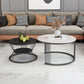 Slate Coffee Table Round Nesting Coffee Table Set for Living Room White-Black Black Clearhalo 'Coffee & Accent Tables' 'Coffee Tables' 'coffee_tables' 'furn' 'furn_coffee_tables' 'Furniture' 'Living Room Furniture' 7296673