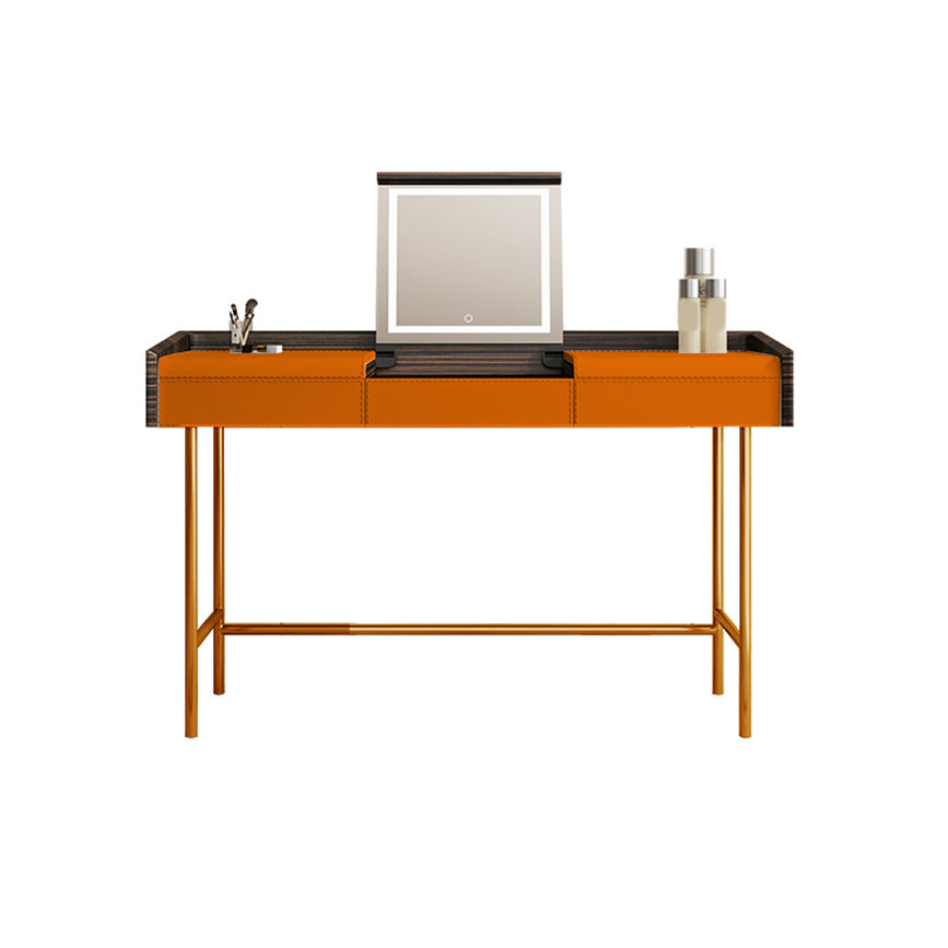 Flip-Top Make-up Vanity Wood Vanity Dressing Table with 2 Storage Drawers