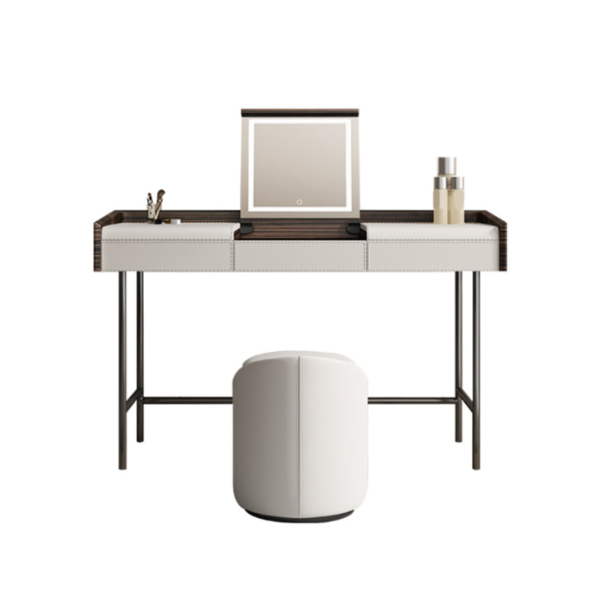 Flip-Top Make-up Vanity Wood Vanity Dressing Table with 2 Storage Drawers