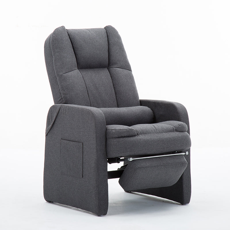 Metal Frame Standard Recliner with Footrest Solid Color Upholstered Recliner Chair Gray Clearhalo 'Chairs & Seating' 'furn' 'furn_recliners' 'Furniture' 'Living Room Furniture' 'Recliners' 7296818