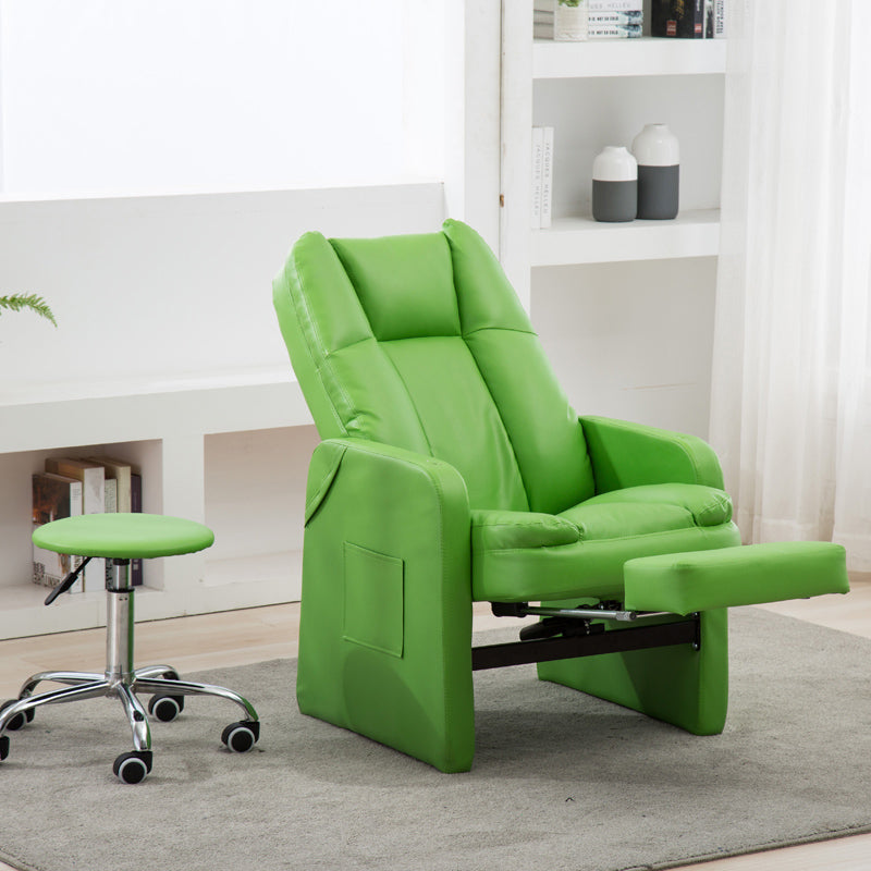 Metal Frame Standard Recliner with Footrest Solid Color Upholstered Recliner Chair Clearhalo 'Chairs & Seating' 'furn' 'furn_recliners' 'Furniture' 'Living Room Furniture' 'Recliners' 7296820