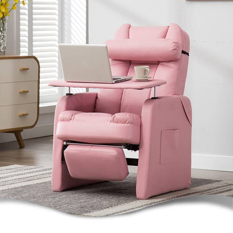 Metal Frame Standard Recliner with Footrest Solid Color Upholstered Recliner Chair Clearhalo 'Chairs & Seating' 'furn' 'furn_recliners' 'Furniture' 'Living Room Furniture' 'Recliners' 7296822