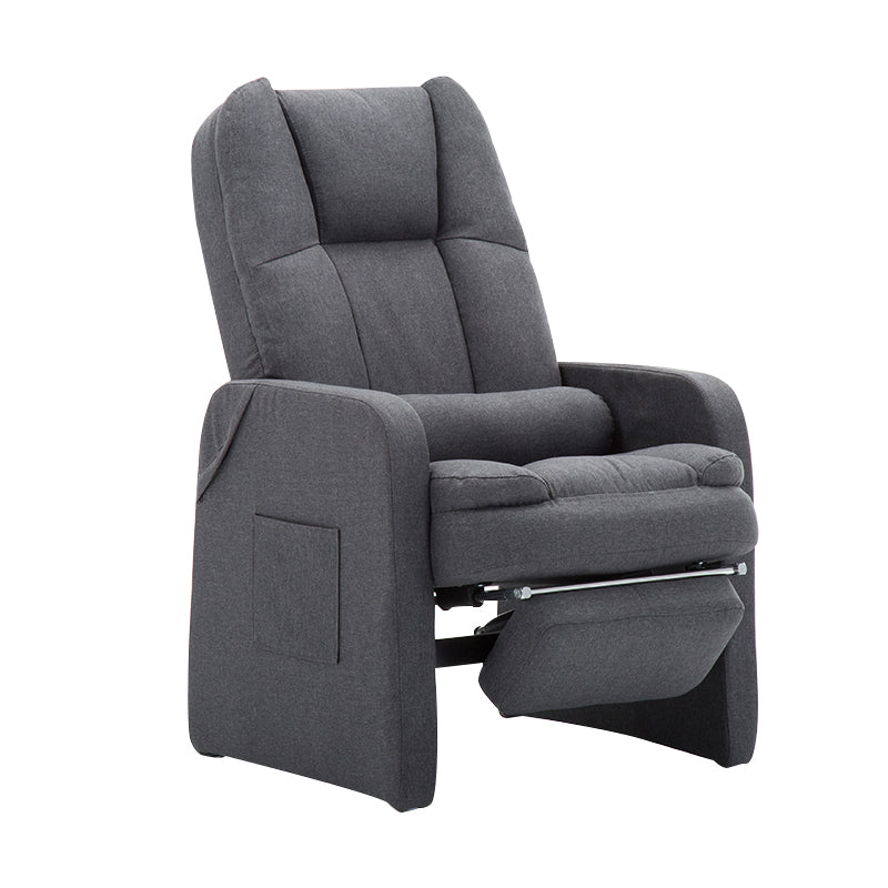 Metal Frame Standard Recliner with Footrest Solid Color Upholstered Recliner Chair Clearhalo 'Chairs & Seating' 'furn' 'furn_recliners' 'Furniture' 'Living Room Furniture' 'Recliners' 7296826
