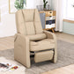 Metal Frame Standard Recliner with Footrest Solid Color Upholstered Recliner Chair Beige Clearhalo 'Chairs & Seating' 'furn' 'furn_recliners' 'Furniture' 'Living Room Furniture' 'Recliners' 7296829