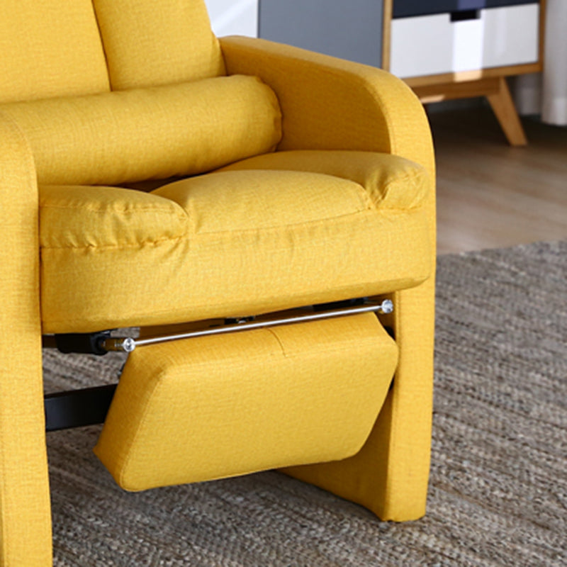 Metal Frame Standard Recliner with Footrest Solid Color Upholstered Recliner Chair Clearhalo 'Chairs & Seating' 'furn' 'furn_recliners' 'Furniture' 'Living Room Furniture' 'Recliners' 7296830