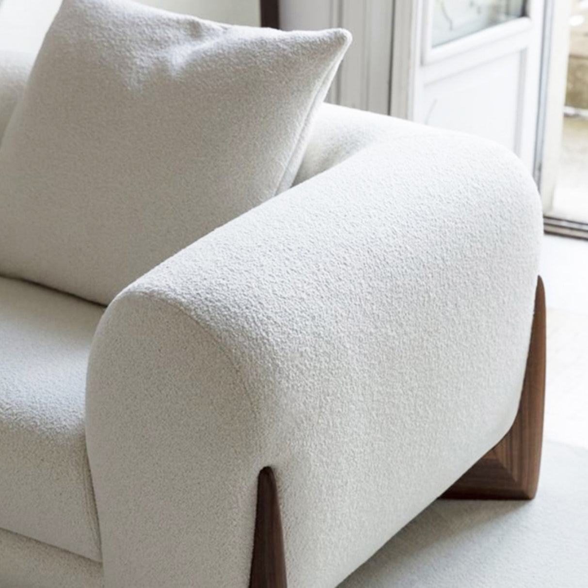 Stationary Sofa Apartment Square Arm Loveseat for Living Room