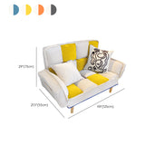 Leather Convertible Sofa Living Room Rolled Arm Loveseat with Pillows