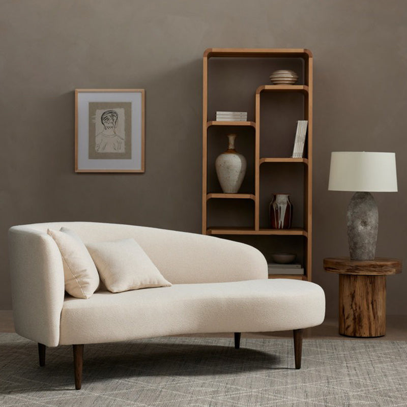 Living Room White Chaise Recessed Arms Modern Style Chaise Lounge with Upholster Clearhalo 'Chairs & Seating' 'Chaise Lounge' 'chaise_lounge' 'furn' 'furn_chaise_lounge' 'Furniture' 'Living Room Furniture' 7297970