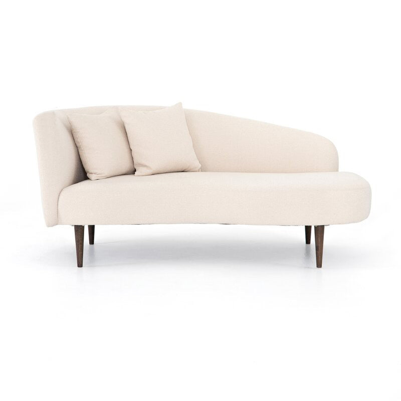 Living Room White Chaise Recessed Arms Modern Style Chaise Lounge with Upholster Left-Arm Chaise Clearhalo 'Chairs & Seating' 'Chaise Lounge' 'chaise_lounge' 'furn' 'furn_chaise_lounge' 'Furniture' 'Living Room Furniture' 7297971