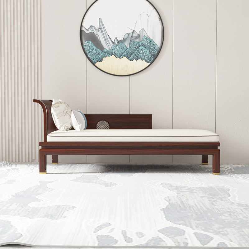 Living Room White Chaise Square Arms Modern Chaise Lounge with Wooden Base Clearhalo 'Chairs & Seating' 'Chaise Lounge' 'chaise_lounge' 'furn' 'furn_chaise_lounge' 'Furniture' 'Living Room Furniture' 7297982