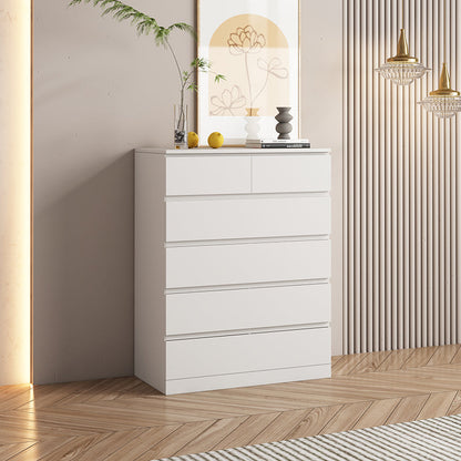 Tocador contemporáneo tocador de cofre de almacenamiento de madera con 6 cajones