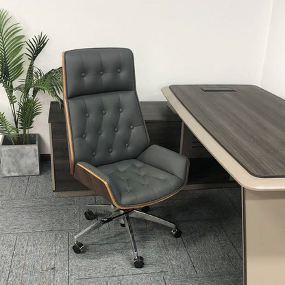Sedia da ufficio moderna senza braccio meccanismo di inclinazione in pelle senza sedia angosciante con ruote