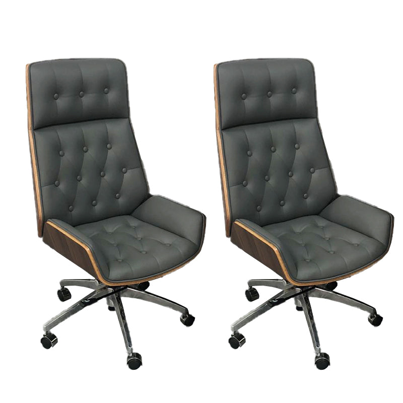 Sedia da ufficio moderna senza braccio meccanismo di inclinazione in pelle senza sedia angosciante con ruote