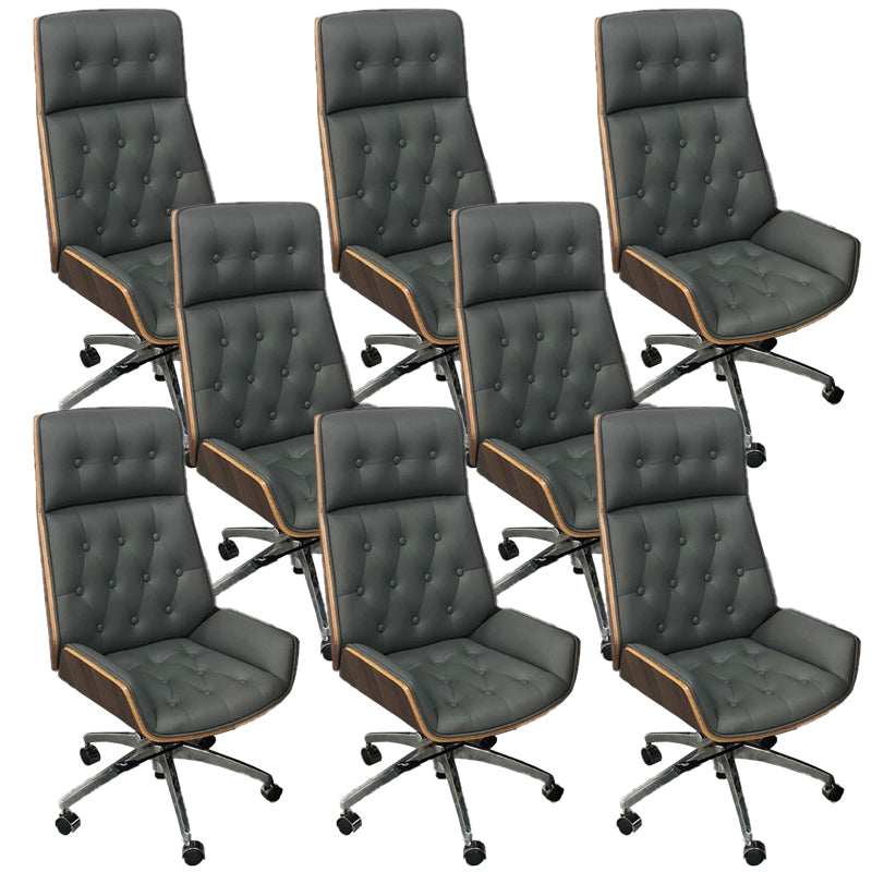 Sedia da ufficio moderna senza braccio meccanismo di inclinazione in pelle senza sedia angosciante con ruote