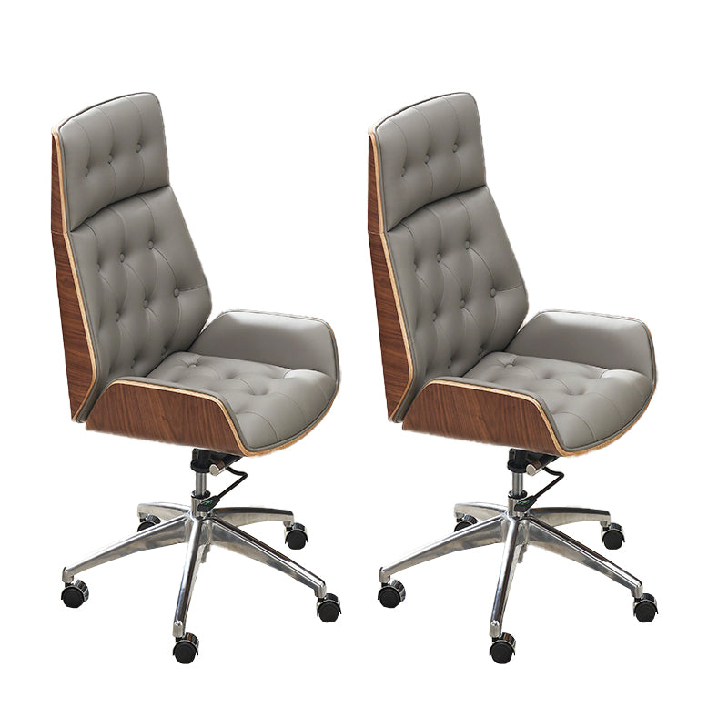 Sedia da ufficio moderna senza braccio meccanismo di inclinazione in pelle senza sedia angosciante con ruote