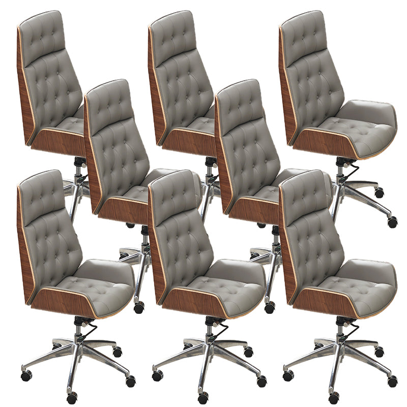 Sedia da ufficio moderna senza braccio meccanismo di inclinazione in pelle senza sedia angosciante con ruote