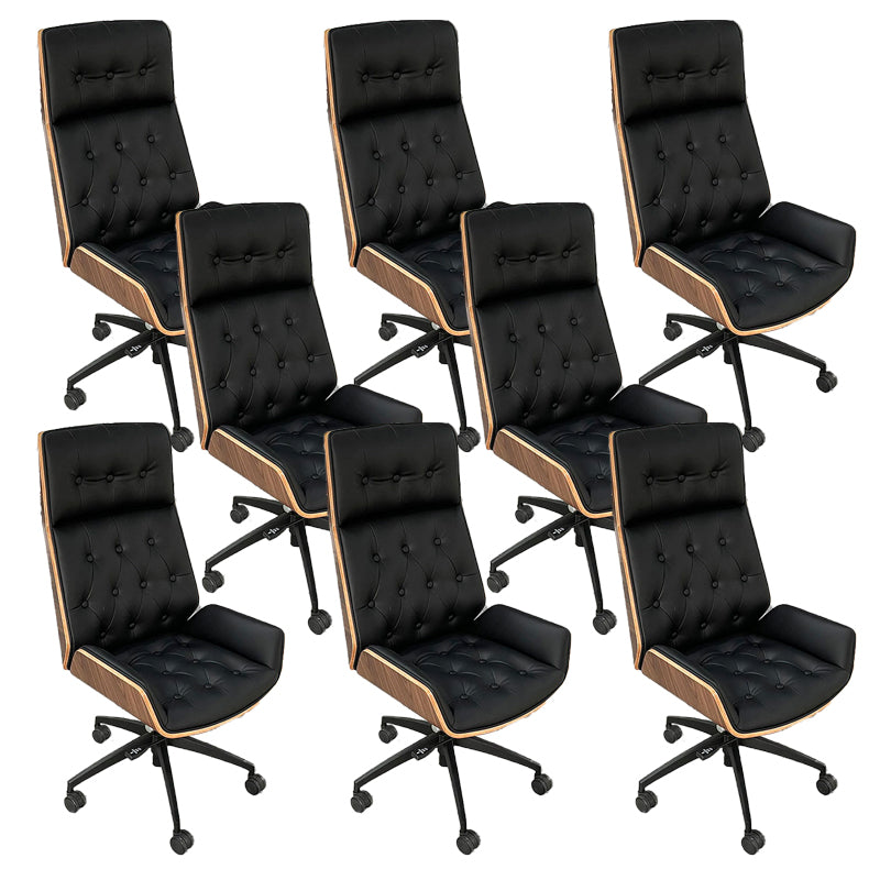 Sedia da ufficio moderna senza braccio meccanismo di inclinazione in pelle senza sedia angosciante con ruote